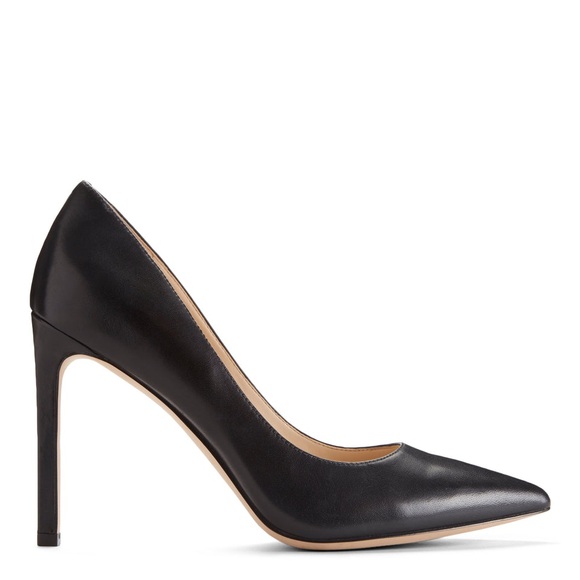 NINE WEST | Tatiana pointy toe leather pumps/heels black - Picture 2 of 16